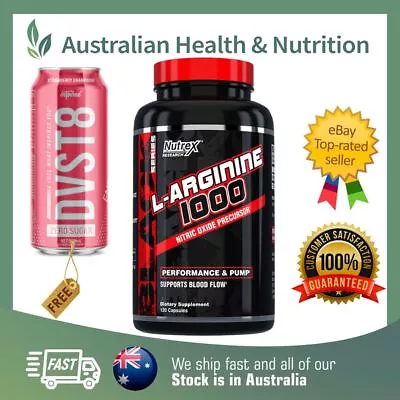 Nutrex Research L-arginine 1000mg 120 Capsules + Free Shipping & Dvst8 Can • $36.95