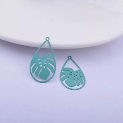 Tropical Plant Charm 50pcs 26*15mm Painted Plant Metal Charms Jewelry Findings • $20.87