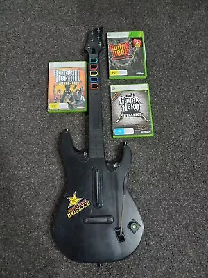 Guitar Hero 5 Wireless Controller XBOX 360 Guitar And 3 X Games • $129.95