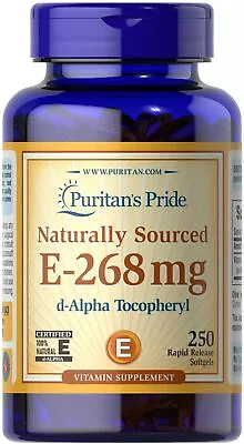 Puritan's Pride Vitamin E 400 IU 100% Natural - 250 Softgels • $16.61