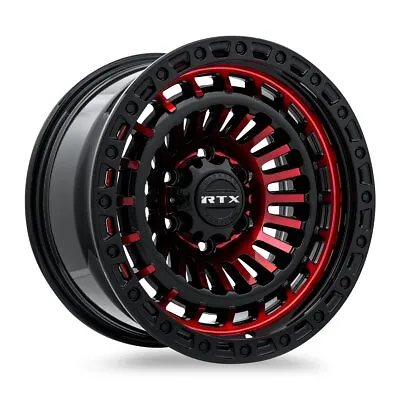 One 18in RTX Wheel Rim Moab Gloss Black Machined Red 18x9 5x127 ET-15 CB71.5 OEM • $259.31