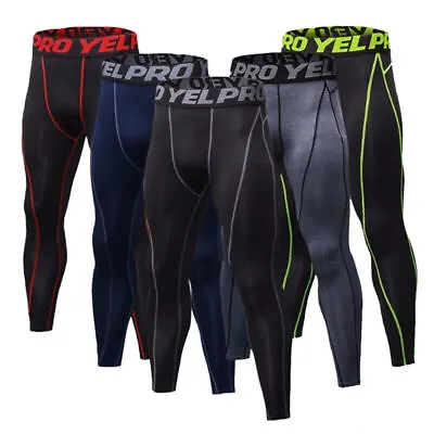 YEL PRO Men's Compression Sports Legging Pants Stretch Gym Workout Running New • $15.69