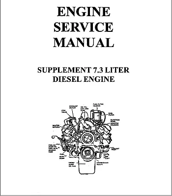 7.3 L Idi Turbo Diesel Engine Manual 1994 Truck F250 F350- Printed Manual • $25.97