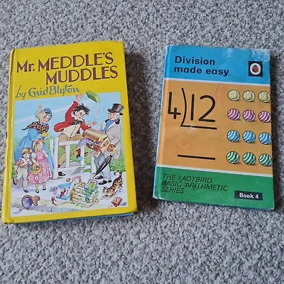 Mr Meddles Muddles Vintage Book Plus Ladybird Division Book • £5