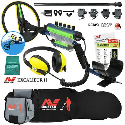Minelab Excalibur II 1000 Waterproof Detector W/ Padded Carry Bag & Finds Pouch • $1771.99