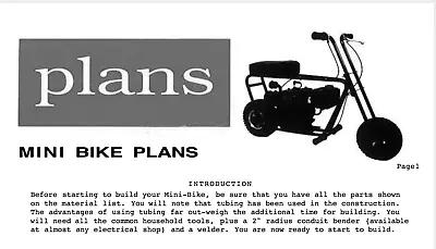  Mini Bike Plans Diy How To.**pdf Email Delivery** • $5