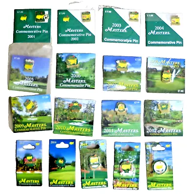 Rare Augusta National Masters Golf Hole Commemorative Pin Set 2001 To 2018 Mint • $455