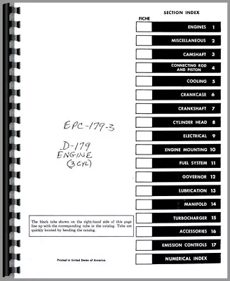 Parts Manual International Harvester D179 3 CYL Engine • $40.99