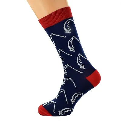 Mad About Fishing Woven Design Mens Socks X6HL006 • £5.49