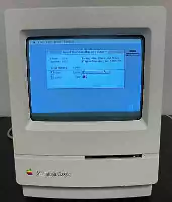 APPLE MACINTOSH CLASSIC COMPUTER VINTAGE MAC Full Recap Restored Working M0420 • $749