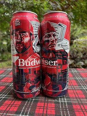 $16.61 • Buy 2 Empty Budweiser Tall Cans Yadier Molina Adam Wainwright Best Buds Cardinals