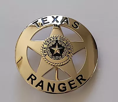 Texas Ranger Seal Badge Belt Buckle - Gold Finish Western 2.50  Belt Buckle • $19.95