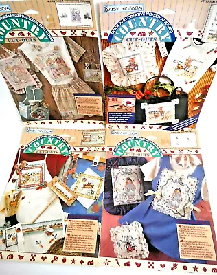 DAISY KINGDOM Country CUT OUT APPLIQUE PANELS 4 NEW In Pkg  20 X15  -GIRL & LAMB • $12.95