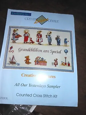 £16 • Buy Grand Children Sampler New Dmc Cross Stitch Aida Kit Thread Chart Yesterdays