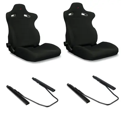 SAAS Drift Blade Seats (2) With Rails Black ADR Compliant • $860