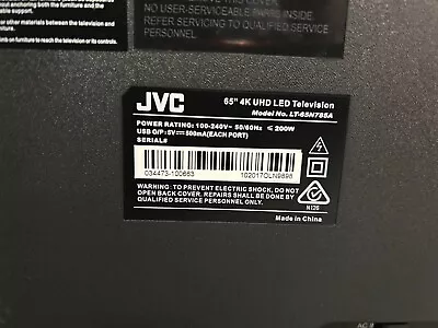 JVC LT-65N785A Main Board • $100