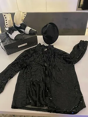 £30 • Buy Michael Jackson Billy Jean Outfit, Sparkle Jacket, Hat, Cuffs And Shoes Size 8