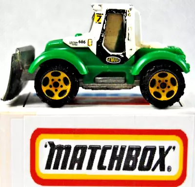 Matchbox SuperFast 2005 No: 686 GREEN TRACTOR W/ SNOW-PLOW / FRONT BLADE / DOZER • £3.99