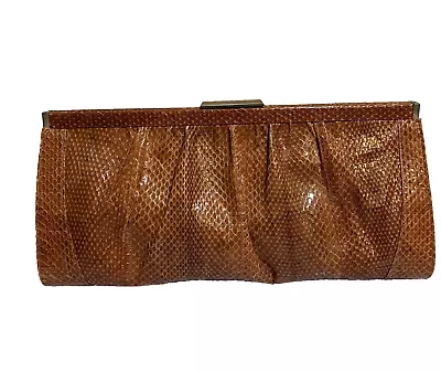 Snakeskin Clutch Handbag With Convertible Handle And Chain Vintage 1970s • $30