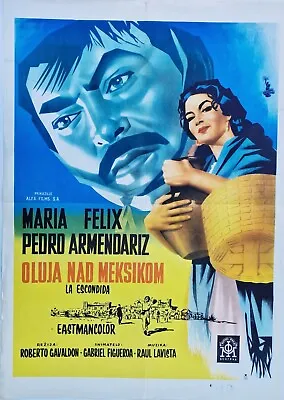 La Escondida Maria Felix 1956 Armendariz Rare Original Exyu Movie Poster Mexico • $334.99
