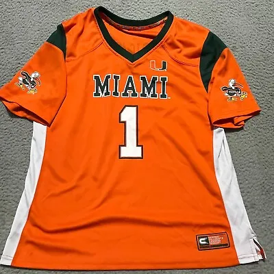 Miami Hurricanes Jersey Mens Medium Orange Football Vintage Colosseum 80s Ibis • $31.99