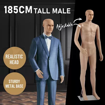 185CM Male Mannequin Full Body Manikin Display Stand Model Dress Form Adjustable • $168.95