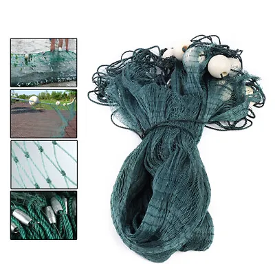 Nylon Beach Seine Drag Net Monofilament Fishing Gill Net Fish Mesh W/ Float 33Ft • $24.70