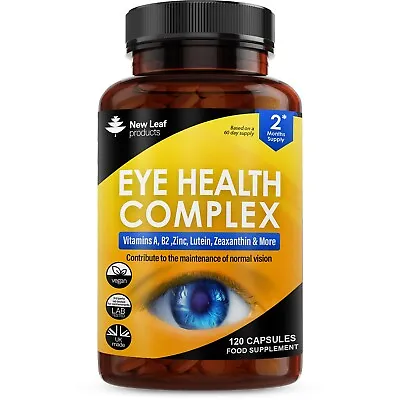 Eye Health Complex - Lutein & Zeaxanthin Eyes Supplement + Vitamins A B2 & Zinc • £12.95