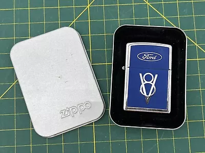 Zippo Lighter - Ford Motor Company - Ford V8 Emblem - Oval - Mustang - 20426 • $129.99