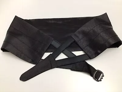 GIANNI VERSACE Black Silk CUMMERBUND - New ( S ) Made In Italy • $49.99