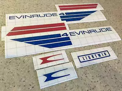 Evinrude Lightwin 4 HP Vintage Motor Decal Kit FREE SHIP + FREE Fish Decal! • $16