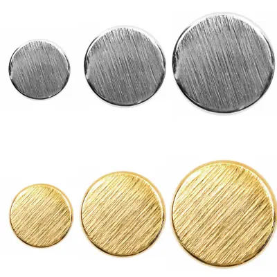 1 X Round Shank Textured Solid Metal Coat Buttons Jacket Gold Or Silver 3 Sizes • £2.75