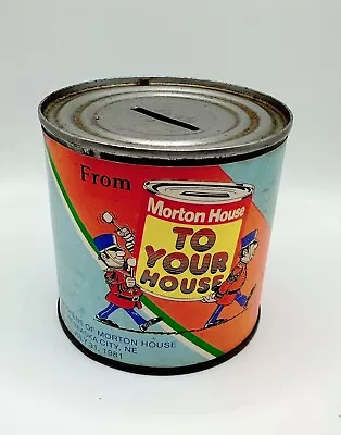 1981 Morton House Kitchens Vintage Tin Can Bank • $18