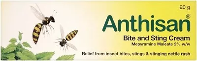 Anthisan Bite& Sting Cream 20g-Relief From Insect Bites Stings & Nettle Rash • £5.74