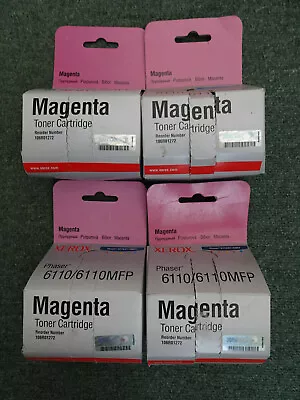 4x Magenta (106R01272) Genuine Xerox Phaser 6110 / 6110MFP Toner Cartridges • £18