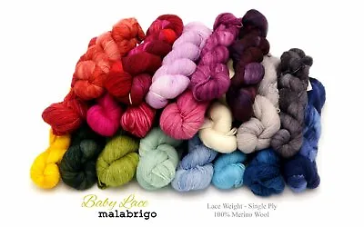 Baby Lace By Malabrigo (100% Merino Wool Lace Weight) 27 COLORS • $11.25