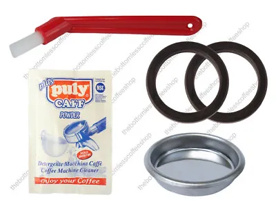 Puly Caff Blind Filter Basket Rubber Gasket Brush Gaggia Coffee Machine Maker • £9.99