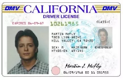 1985 Back To The Future Drivers License Prop Marty McFly Michael J. Fox ⏲ • $2.99