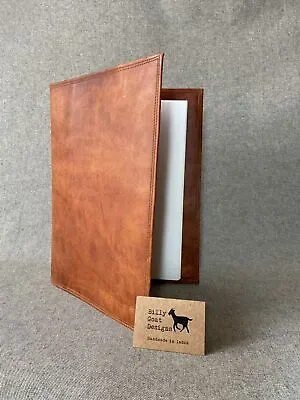 Leather Book Cover A4 Goat Leather BCA4 Document Holder Billy Goat Designs • $48.93