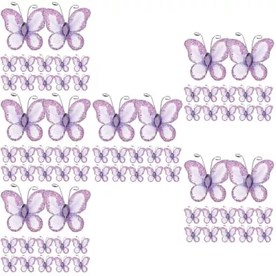  300 Pcs Wired Mesh Decorative Butterflies Christmas Miss Gift Small Butterfly • £22.68
