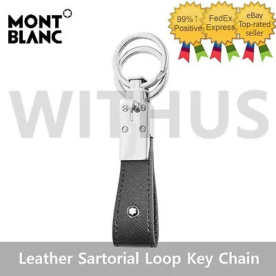 Montblanc 114627 Sartorial Loop Key Chain Calf-skin Leather Black Genuine • $151.05