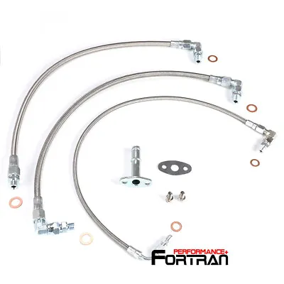 Turbo Oil Water Line Kit For Nissan RB26DETT With Single GT30 GT35 / G25 G30 G35 • $164.89