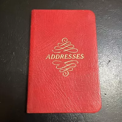 Vintage Mini Address Book Red Leather Unused Tabbed C.R. Gibson Company • $8