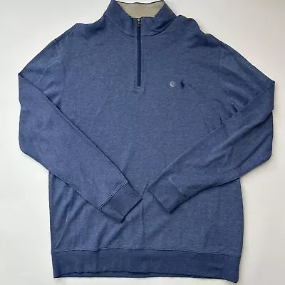 Polo Ralph Lauren Men’s XL Tall Pullover Blue Quarter Zip Sweater Mock Neck • $59.97