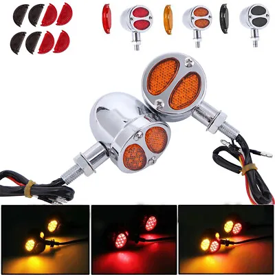 Motorcycle LED Bullet Run Brake Blinker Turn Signal Tail Light For Bobber Cafe • $23.59