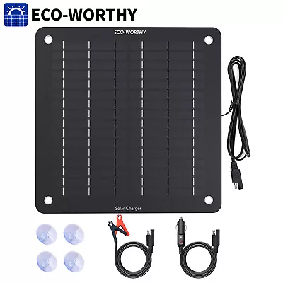 $39.99 • Buy 5 Watt Solar Panel Battery Charge Kit 5W 12V Trickle Charger For Boat Caravan RV