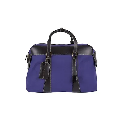 $880 LUXURY T.ANTHONY NEW YORK Violet Duffle Bag Weekender Travel Leather Canvas • $449