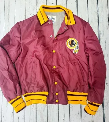 Vintage Washington Redskins Satin Bomber Snap Jacket Mens XL 80s NFL • $99.99