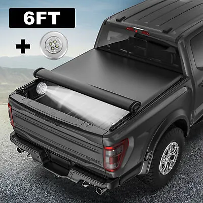 Roll Up 6FT Bed Truck Tonneau Cover For 94-03 Chevy S10 GMC Sonoma S15 W/ Lamp • $135.88