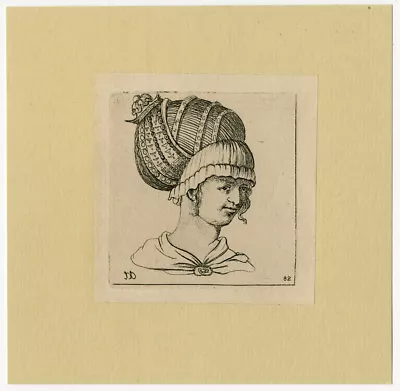£41.40 • Buy Antique Print-GENRE-HEAD-MEDIEVAL HEADDRESS-82-Deuchar-ca. 1780